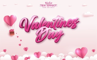 Valentine's Day - Editable Text Effect, Shiny Pink Font Style, Graphics Illustration