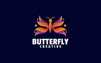 Vector Logo Butterfly Gradient Style