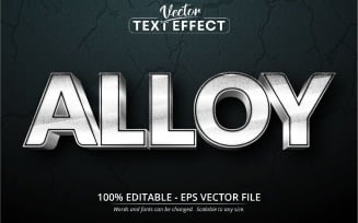 Alloy - Editable Text Effect, Shiny Metallic Textured Font Style, Graphics Illustration