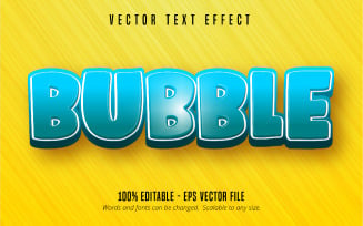 Bubble - Editable Text Effect, Light Blue Cartoon Font Style, Graphics Illustration