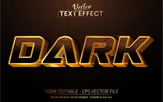 Dark - Editable Text Effect, Brown And Gold Textured Font Style, Graphics Illustration