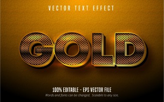Gold - Editable Text Effect, Shiny Gold Dots Textured Font Style, Graphics Illustration