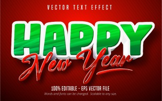 Happy New Year - Editable Text Effect, Game And Cartoon Font Style, Graphics Illustration