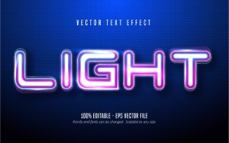 Light - Editable Text Effect, Blue And Purple Neon Font Style, Graphics Illustration