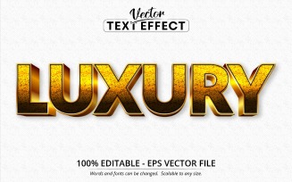 Luxury - Editable Text Effect, Metallic Gold Textured Font Style, Graphics Illustration