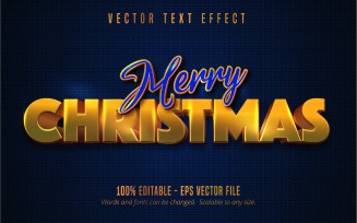 Merry Christmas - Editable Text Effect, Golden Color Font Style, Graphics Illustration