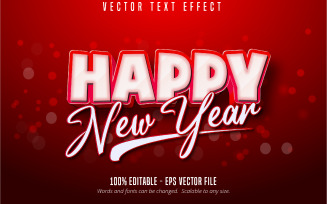 Merry Christmas - Editable Text Effect, Red And White Cartoon Font Style, Graphics Illustration