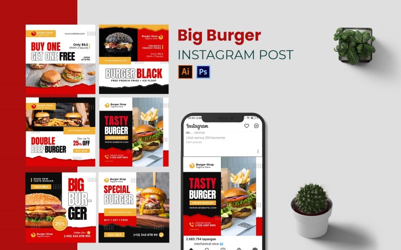 Big Burger Instagram Postt Social Media