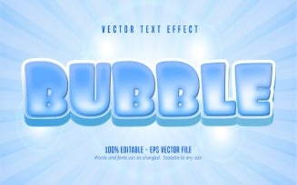 Bubble - Editable Text Effect, Blue Cartoon Font Style, Graphics Illustration