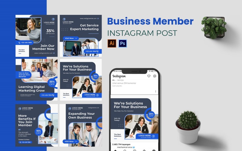 Business Member Instagram Post Social Media