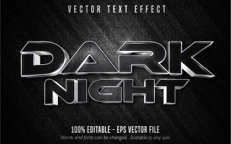 Dark Night - Editable Text Effect, Dark Metallic Pattern Font Style, Graphics Illustration