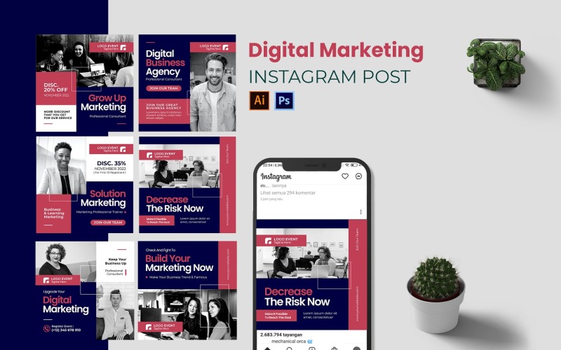 Digital Marketing Instagram Post Template Social Media