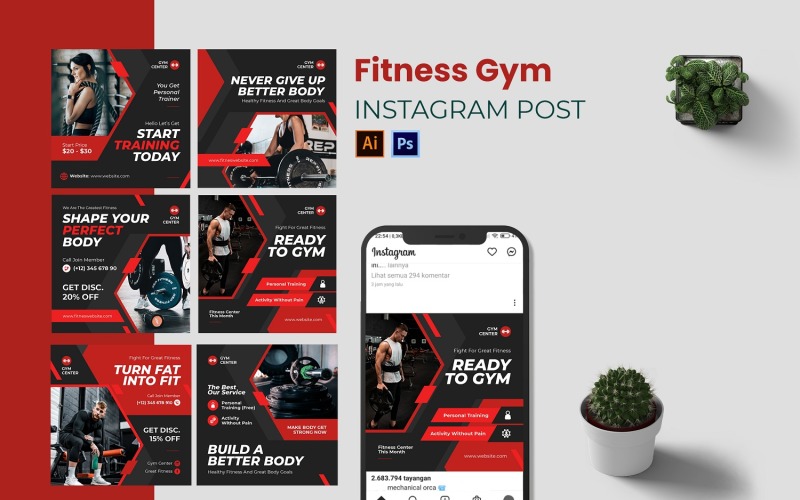 Fitness Gym Instagram Post Social Media