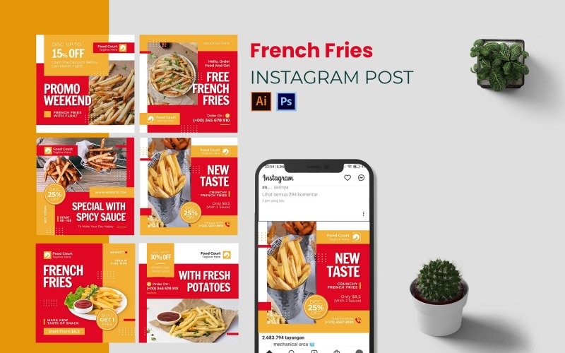 French Fries Instagram Post Social Media