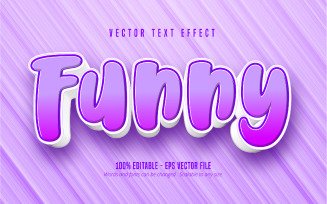 Funny - Editable Text Effect, Purple Cartoon Font Style, Graphics Illustration