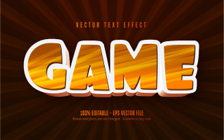 Game - Editable Text Effect, Brown Cartoon Font Style, Graphics Illustration