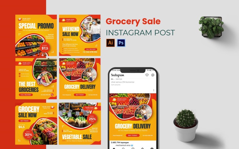 Grocery Sale Instagram Post Social Media