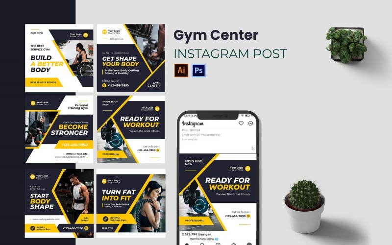 Gym Center Instagram Post Social Media