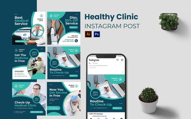 Healthy Clinic Instagram Post Social Media