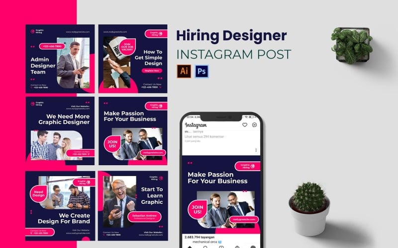 Hiring Designer Instagram Post Social Media