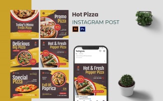 Hot Pizza Instagram Post Template