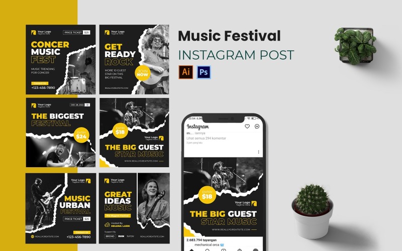 Music Festival Instagram Post Social Media