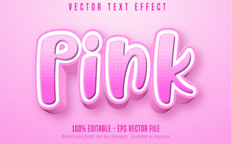 Pink - Editable Text Effect, Soft Pink Cartoon Font Style, Graphics Illustration