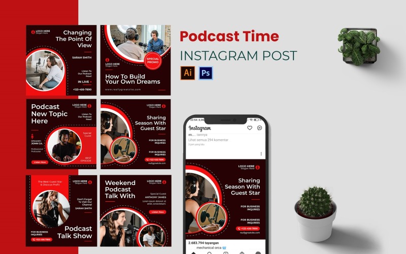 Podcast Time Instagram Post Social Media