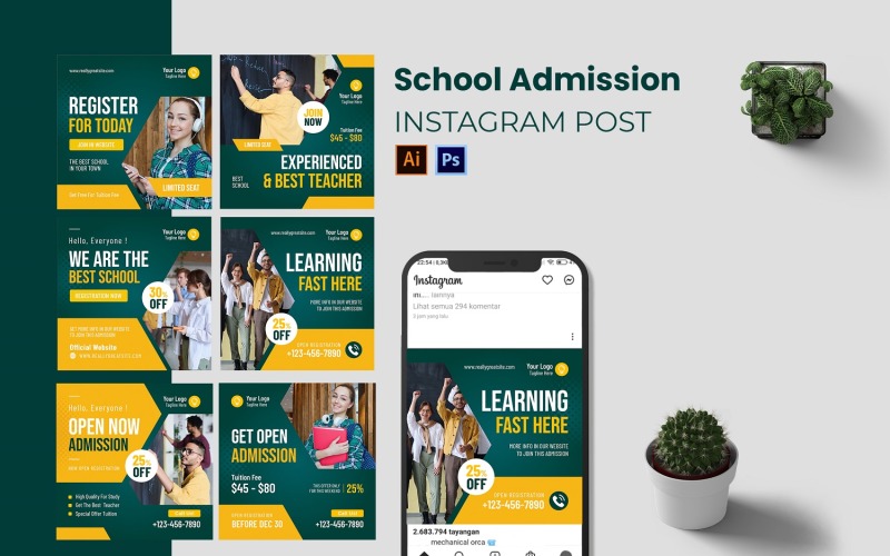 School Admission Instagram Post Social Media