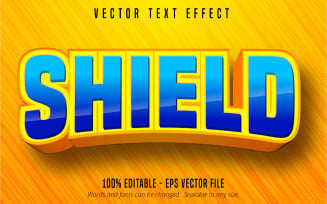 Shield - Editable Text Effect, Cartoon Font Style, Graphics Illustration