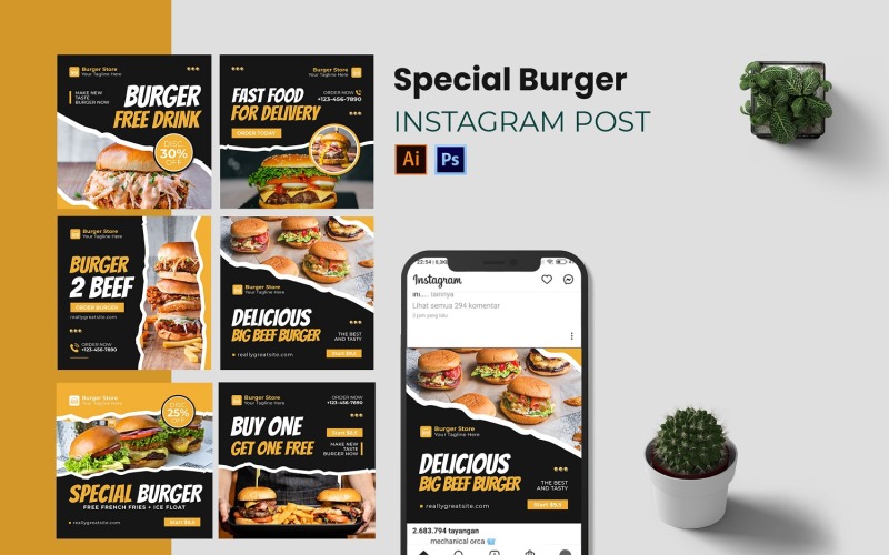 Special Burger Instagram Post Social Media