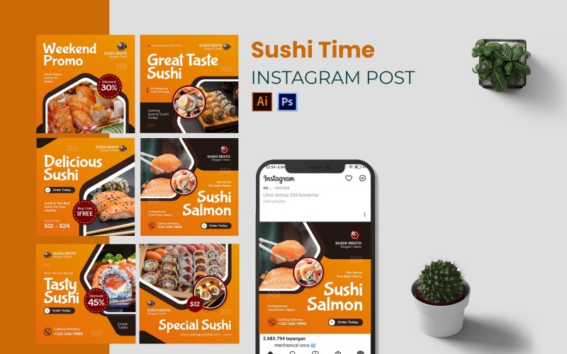Sushi Time Instagram Post Social Media