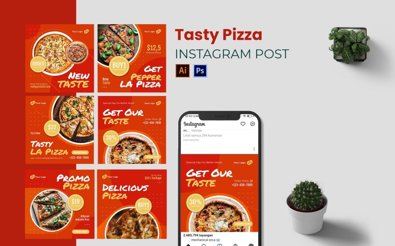 Tasty Pizza Instagram Post Social Media