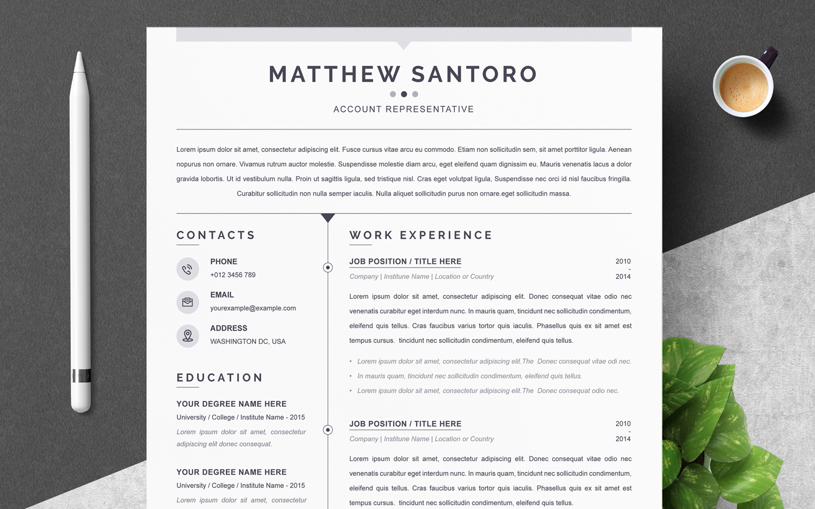 Template #220156 Resume Template Webdesign Template - Logo template Preview