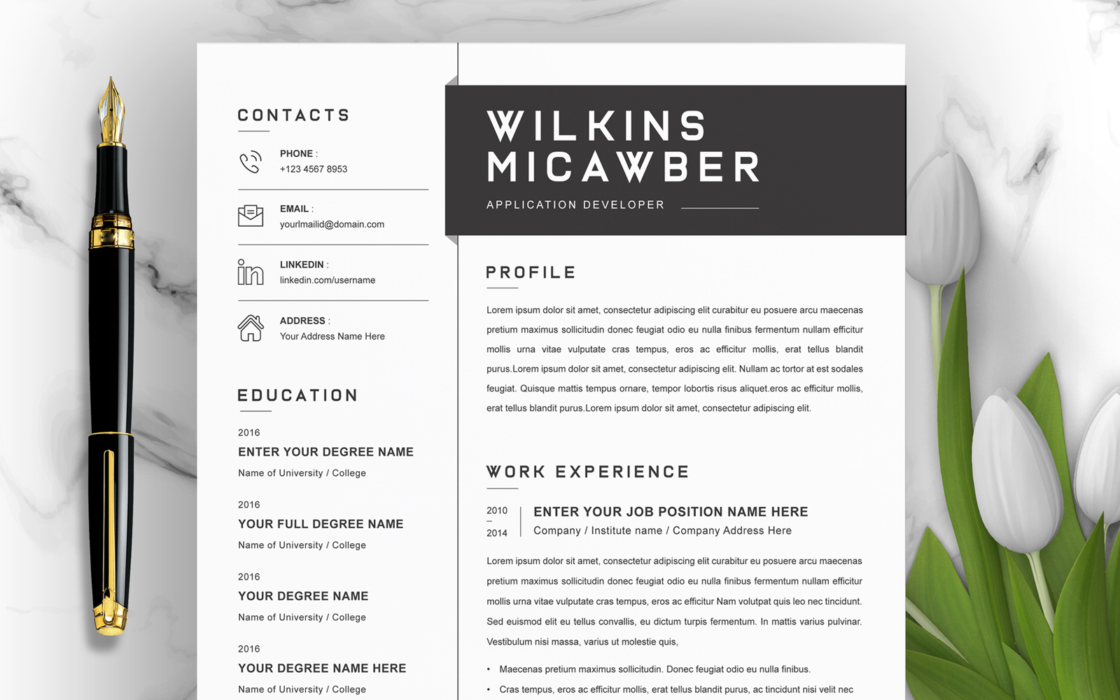 Template #220160 Resume Template Webdesign Template - Logo template Preview