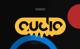 Audio Bauhaus Cut-out modern logo and headline font