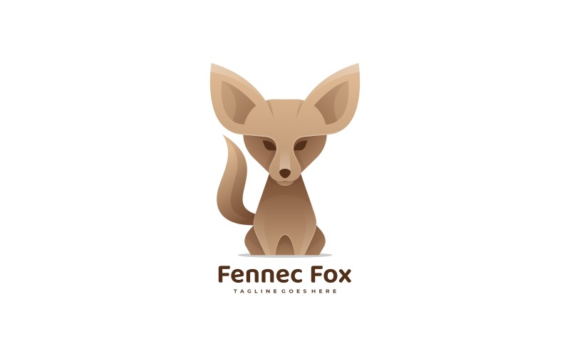 Fennec Fox Gradient Logo Template