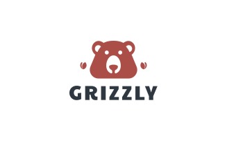 Grizzly Head Simple Logo Style