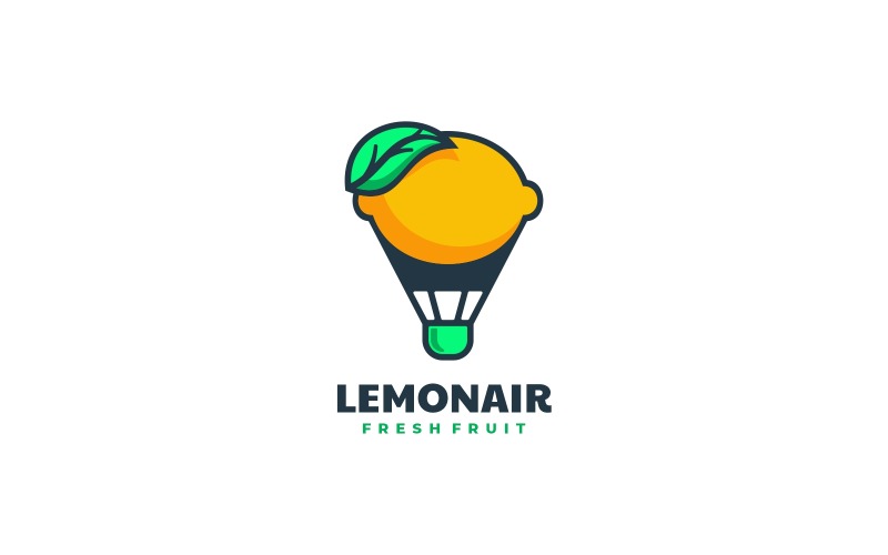 Lemon Air Balloon Simple Logo Logo Template