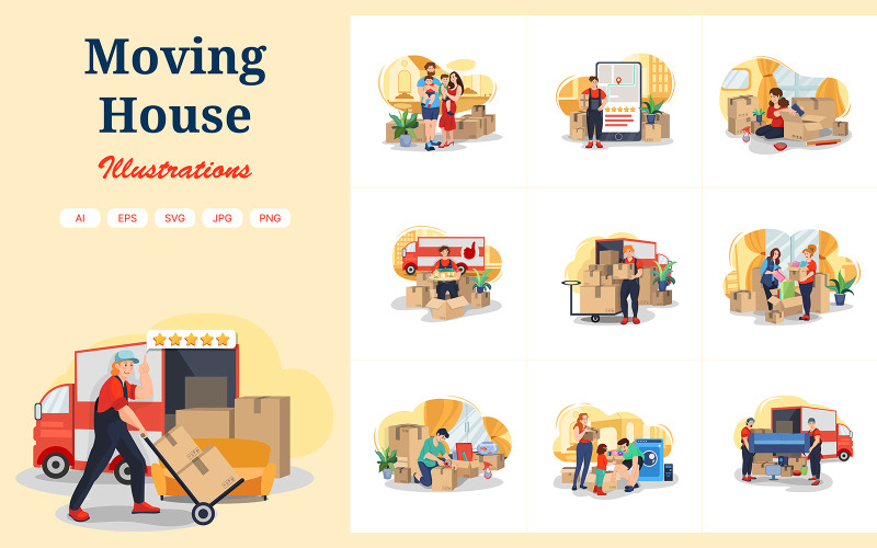 M345_Moving House Illustration Pack