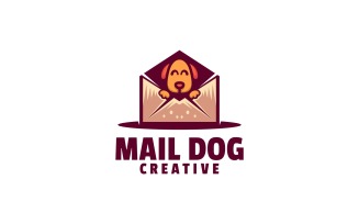 Mail Dog Simple Mascot Logo