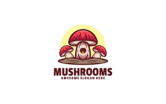 Mushroom Simple Mascot Logo