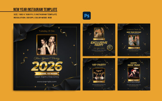 New Year Party Instagram Banner Social Media
