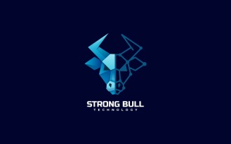 Strong Bull Technology Gradient Logo Style
