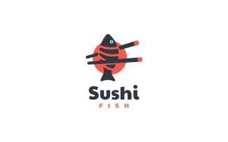Sushi Fish Simple Logo Style