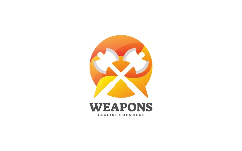 Weapons Negative Space Logo Logo Template