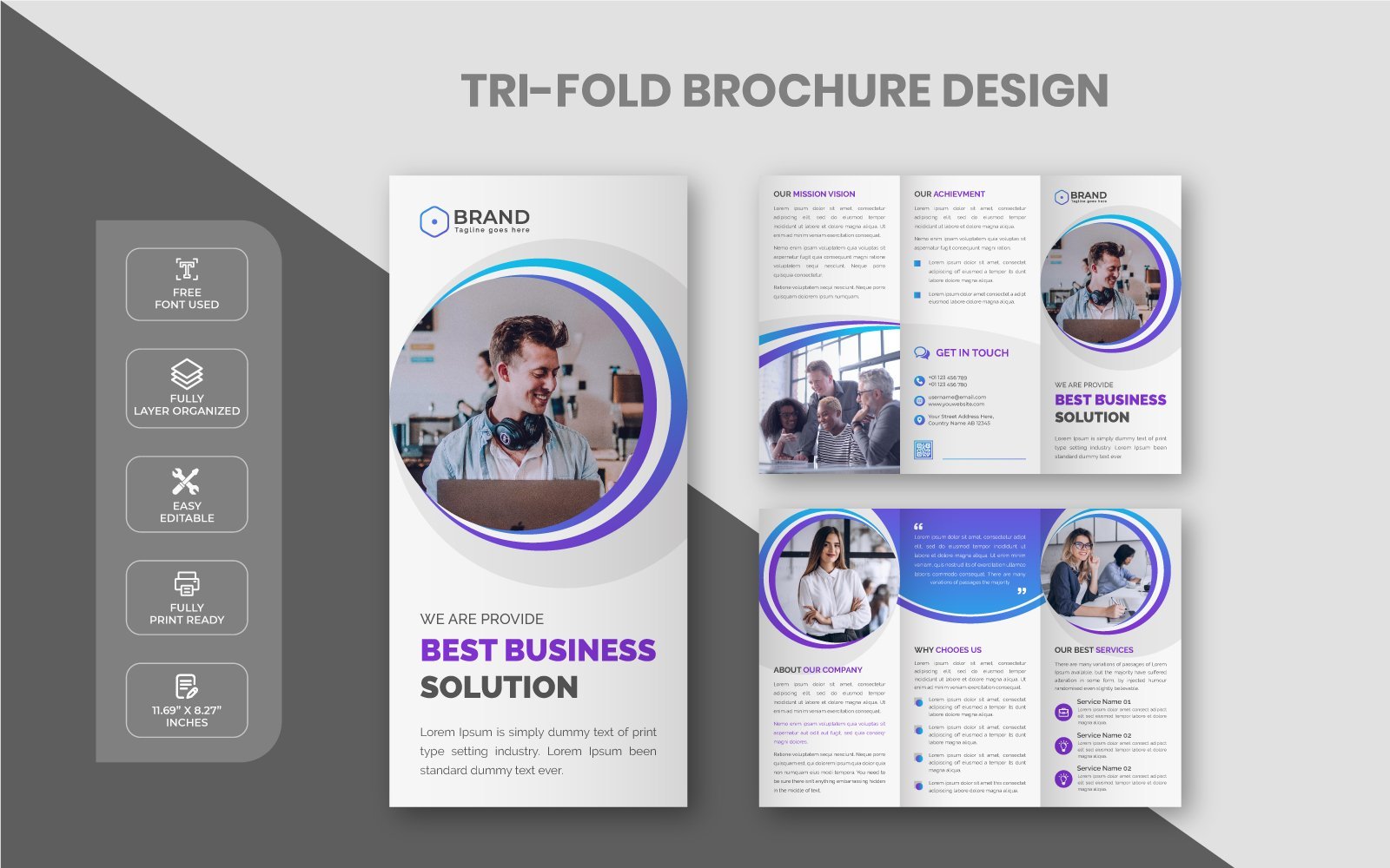 Template #220242 Trifold Brochure Webdesign Template - Logo template Preview