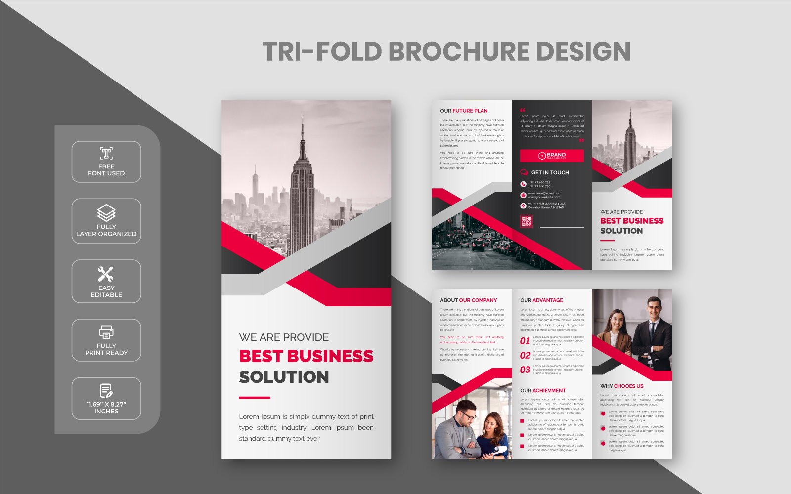 Template #220245 Trifold Brochure Webdesign Template - Logo template Preview