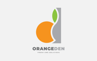D Pattern Orange Technology Logo Template