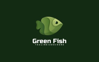 Green Fish Gradient Logo Style